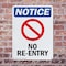 Signmission No Re-Entry OSHA Notice Sign, Plastic, 10in W x 14in L, 2PK OS-2PACK-NS-P-1014-V-14771 - alternate 5